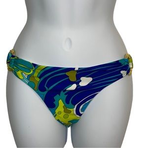 TRINA TURK Swim & Spa Collection Blue Bali Waveprint Bikini Bottom Sz 8
